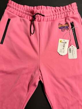 OK x Opening Ceremony Pink Crystal Butterfly Track Pants